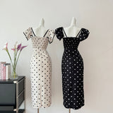 Cute A Line V Neckline Polka Dots Summer Dress Holiday Party Outfits For Women HZ1121