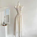 Cute A Line Halter Polka Dots Summer Dress Holiday Party Outfits For Women HZ1121