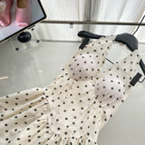 Cute A Line Halter Polka Dots Summer Dress Holiday Party Outfits For Women HZ1121