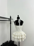 Cute Spaghetti Straps Ballet Skirt Ruffles Summer Dress Holiday Party Outfits For Women HZ1121