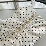 Sexy Ball Gown Square Neckline Satin Ivory Polka Dots Short Summer Dress Holiday Party Outfits For Women HZ1121