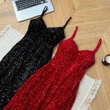 Sexy Mermaid Spaghetti Straps Sequin Birthday Party Dress Summer Holiday Outfits For Women HZ1121