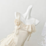 Sexy High Low Spaghetti Straps Floral Lace Summer Dress Holiday Party Outfits For Women HZ1121