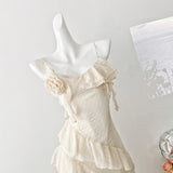 Sexy High Low Spaghetti Straps Floral Lace Summer Dress Holiday Party Outfits For Women HZ1121