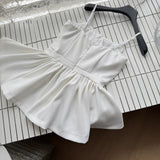 Cute A Line Spaghetti Straps White Short Summer Dress Holiday Party Outfits For Women HZ1121