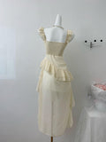 Cute High Low Square Neckline Ruffles Summer Dress Holiday Party Outfits For Women HZ1121