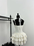 Cute Spaghetti Straps Ballet Skirt Ruffles Summer Dress Holiday Party Outfits For Women HZ1121