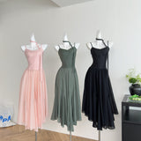 Cute A Line Spaghetti Straps Chiffon Summer Beach Dress Holiday Party Outfits For Girls HZ1121