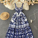 Sexy spaghetti straps summer bohemia dress women's dress HZ1022