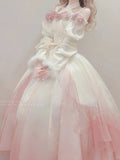 Vintage Ball Gown Off The Shoulder Short Sleeves 16th Ombre Pink Birthday Dress Lolita Dress Birthday Outfits HZ1121