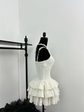 Cute Spaghetti Straps Ballet Skirt Ruffles Summer Dress Holiday Party Outfits For Women HZ1121