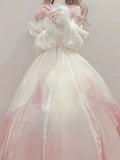 Vintage Ball Gown Off The Shoulder Short Sleeves 16th Ombre Pink Birthday Dress Lolita Dress Birthday Outfits HZ1121