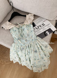 Cute Ball Gown Square Satin Floral Pink Short Summer Dress Holiday Party Outfits For Women HZ1121