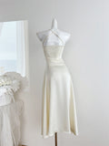 Sexy Mermaid Halter Satin Summer Beach Dress Holiday Party Casual Outfits For Girls HZ1121