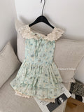 Cute Ball Gown Square Satin Floral Pink Short Summer Dress Holiday Party Outfits For Women HZ1121