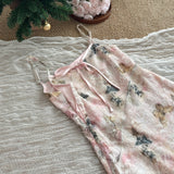 Cute A line Spaghetti Straps Pink Floral Lace Summer Dress Holiday Party Outfits For Women HZ1121