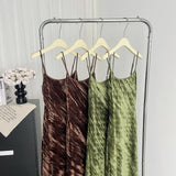 Sexy Mermaid Spaghetti Straps Velvet Green Summer Dress Holiday Party Outfits For Women HZ1121
