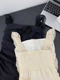 Cute High Low Square Neckline Ruffles Summer Dress Holiday Party Outfits For Women HZ1121