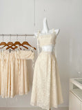 Cute A line Spaghetti Straps 2 Pieces Summer Dress Holiday Dresses Party Birthday Outfits For Women HZ1121