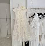 Sexy A line Jewel Neckline Sequin Short Summer Dress Holiday Party Outfits For Women HZ1121