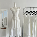 Sexy A Line Straps White Summer Dress Holiday Party Outfits For Women HZ1121