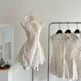 Sexy A Line Halter Neckline Floral Short Summer Dress Holiday Party Outfits For Women HZ1121