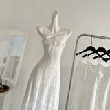 Cute A Line Spaghetti Straps Ivory Lace Summer Dress Holiday Party Outfits For Women HZ1121