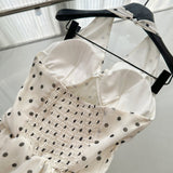 Cute A Line Halter Polka Dots Summer Dress Holiday Party Outfits For Women HZ1121