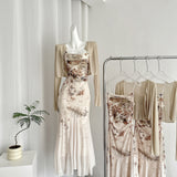 Sweet Mermaid 2 Piece Long Women Summer Holiday Holiday Dresses HZ1121