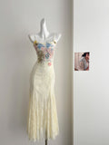 Sexy Mermaid Spaghetti Straps Lace Birthday Party Dress Summer Holiday Outfits For Women HZ1121