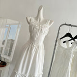 Sexy A Line Straps White Summer Dress Holiday Party Outfits For Women HZ1121