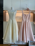 Cute A Line Square Neckline Satin Ruffles Summer Dress Holiday Party Outfits For Girls HZ1121
