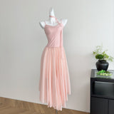Cute A Line Spaghetti Straps Chiffon Summer Beach Dress Holiday Party Outfits For Girls HZ1121