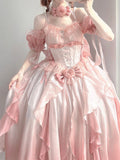 Sexy Ball Gown Off The Shoulder Short Sleeves 16th Pink Birthday Dress Lolita Dress Birthday Outfits HZ1121