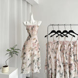 Cute A line Spaghetti Straps Pink Floral Lace Summer Dress Holiday Party Outfits For Women HZ1121