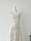 Cute Mermaid Spaghetti Straps Lace Long Summer Dress For Women HZ1121