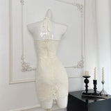 Cute Sheath Halter Neckline Short Lace Summer Dress Holiday Party Outfits For Women HZ1121