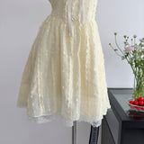 Cute A Line Square Neckline Floral Short Yellow Summer Dress Holiday Party Outfits For Women HZ1121