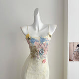 Sexy Mermaid Spaghetti Straps Lace Birthday Party Dress Summer Holiday Outfits For Women HZ1121
