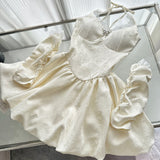 Cute A Line Halter Ivory Lace Summer Dress Holiday Party Outfits For Women HZ1121