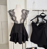 Sexy A Line Halter Neckline Summer Dress Little Black Dress Holiday Party Outfits For Women HZ1121