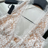 Sexy Mermaid V Neckline White Lace Summer Dress Holiday Party Birthday Outfits For Teens HZ1121