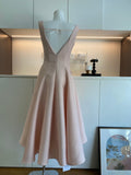 Cute A Line Square Neckline Satin Ruffles Summer Dress Holiday Party Outfits For Girls HZ1121