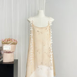 Cute A Line Spaghetti Straps Floral Chiffon Summer Dress Holiday Party Outfits For Girls HZ1121
