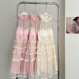 Cute A Line Square Halter Lace Summer Dress Holiday Party Outfits For Girls HZ1121