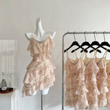 Cute A Line Spaghetti Straps Pink Sequin Casual Dress Summer Short Holiday Dresses HZ1121