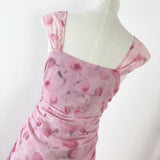 Sexy Sheath Straps Floral Pink Summer Dress Holiday Party Outfits For Women HZ1121
