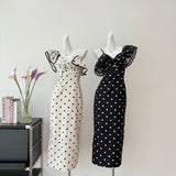 Cute A Line V Neckline Polka Dots Summer Dress Holiday Party Outfits For Women HZ1121