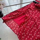 Sexy A Line Spaghetti Straps Floral Red Summer Dress Holiday Party Outfits For Women HZ1121