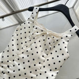 Sexy Ball Gown Square Neckline Satin Ivory Polka Dots Short Summer Dress Holiday Party Outfits For Women HZ1121